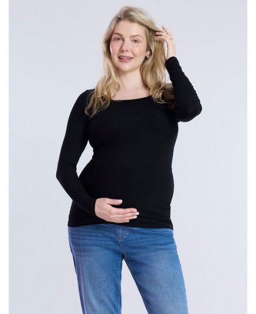 売れ筋商品|||マザーフッドマタニティ カットソー トップス レディース Maternity Rib Knit Short Sleeve Off The Shoulder Top - Motherhood Black 送料無料】 マザーフッドマタニティー レディース シャツ