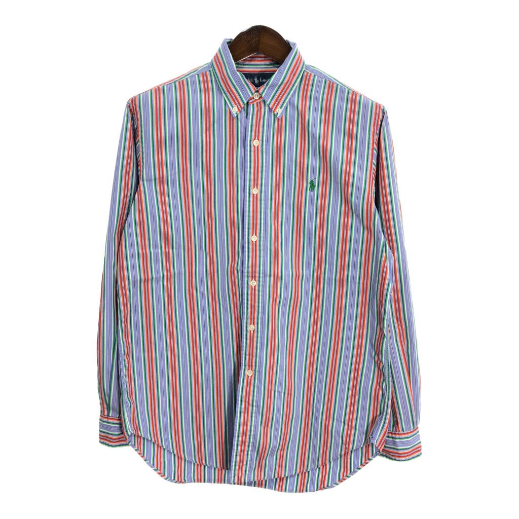 RALPH LAUREN ラルフローレン ボタンダウン 長袖シャツ ストライプ マルチカラー (メンズ M) 中古 古着 R2607