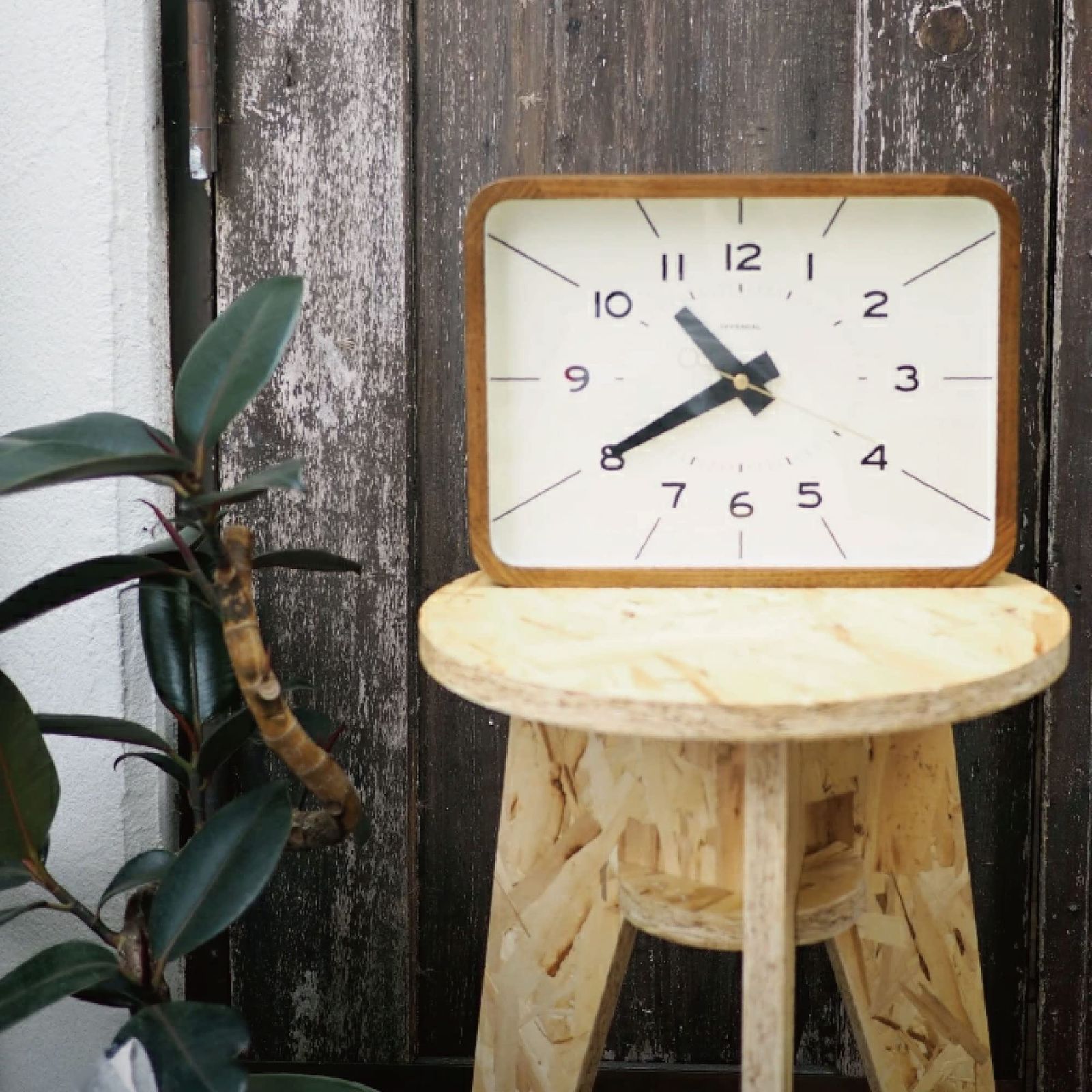 インターフォルム 掛け時計 ホルガー CL-3951 木 アイボリー ブラック ゴールド スイープムーブメント