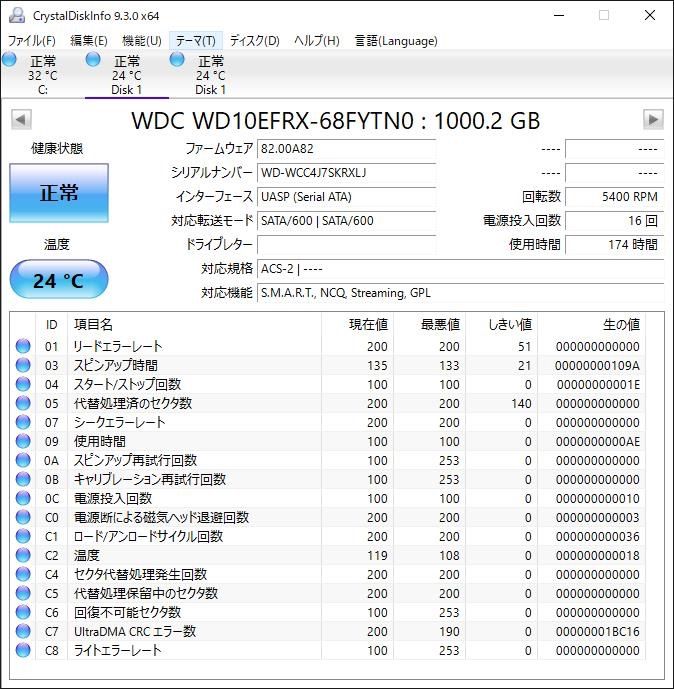 Western Digital WD Red 3.5インチHDD 1TB WD10EFRX 2台セット【R194/R196(m)】