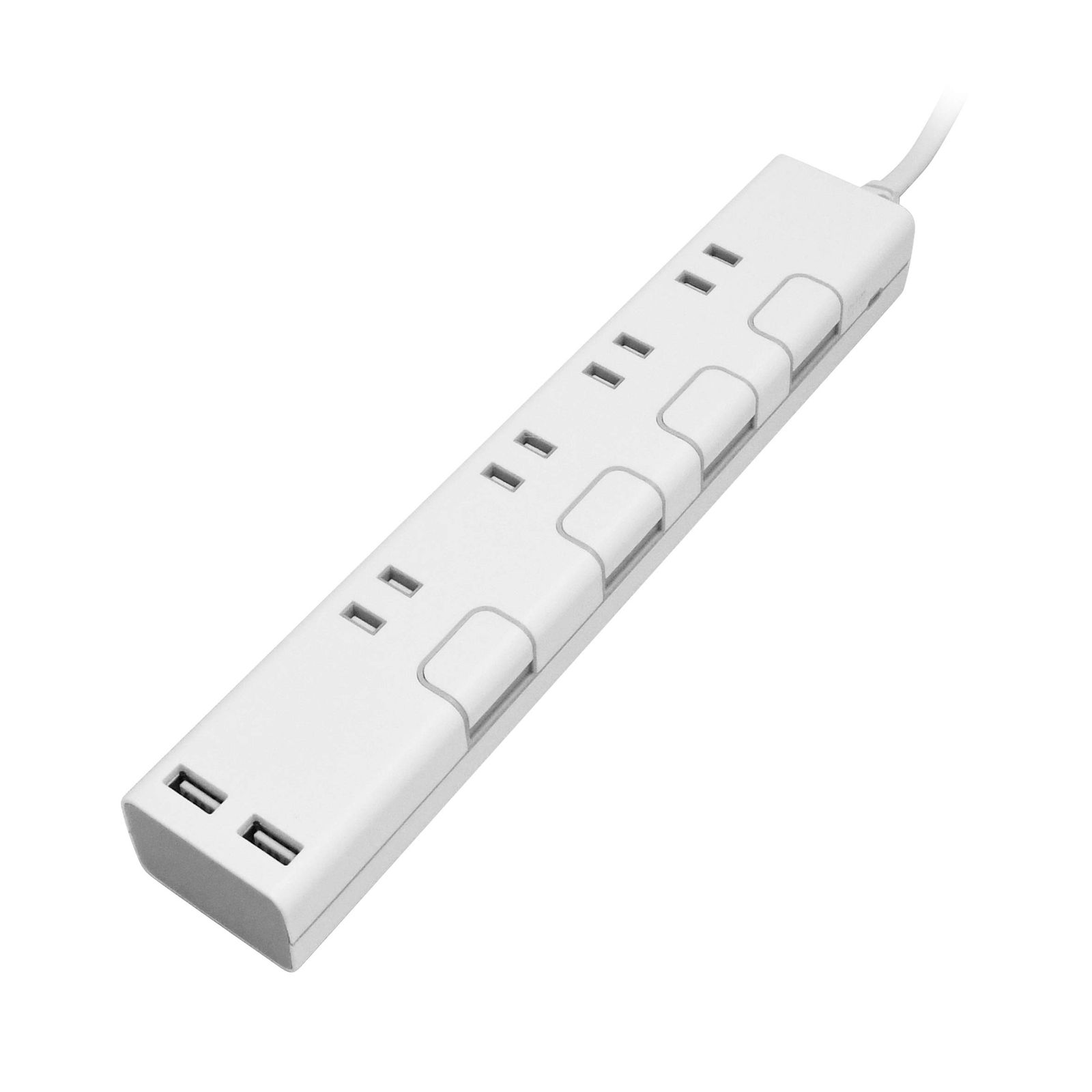 トップランド USB 電源タップ AC4個口 USBポート2個口 延長コード 1.5m 雷ガード 個別スイッチ 急速充電 オートパワーシステム搭載 ホワイト TPC150-WT [2)1.5m/ホワイト[雷ガード付き]]