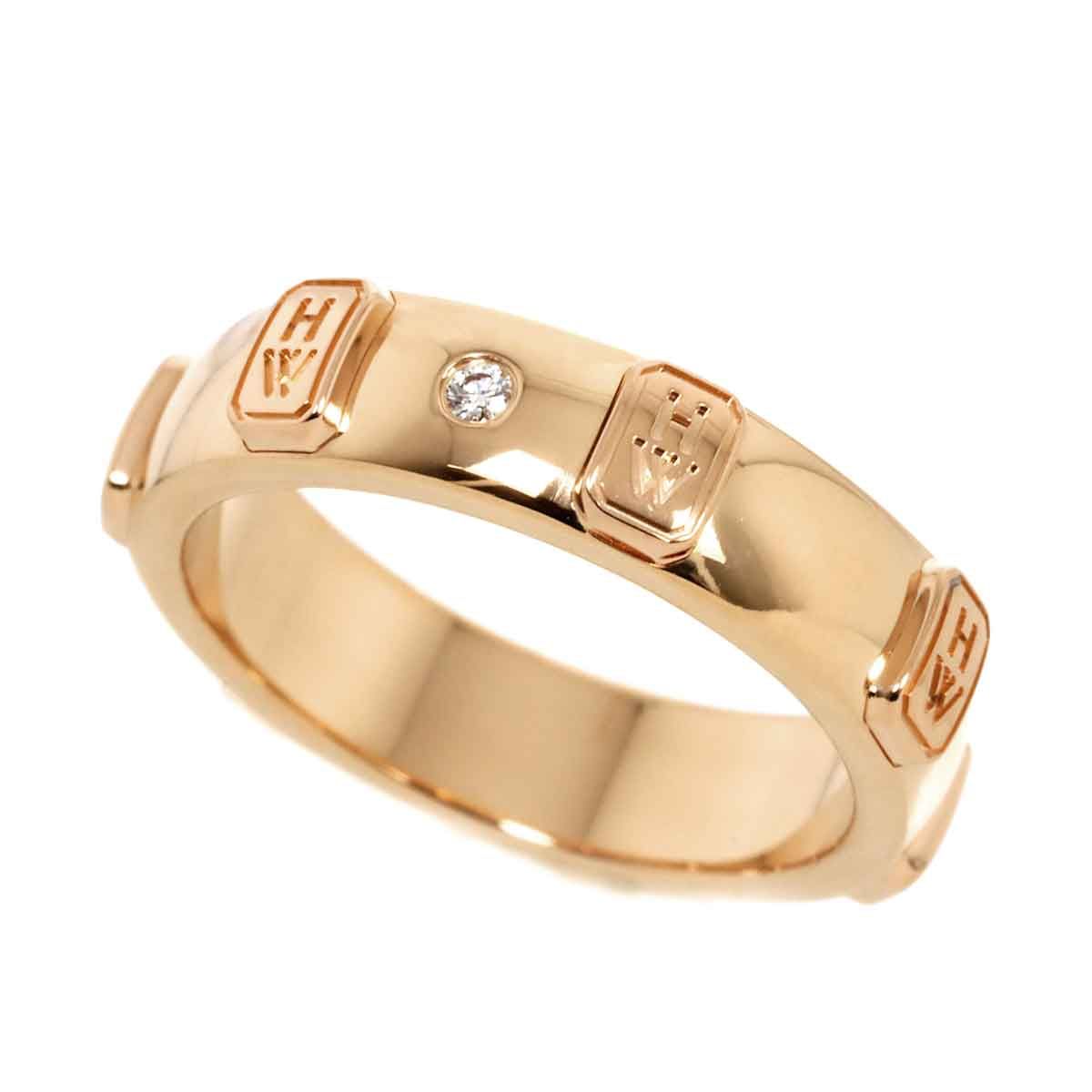 ハリーウィンストン HARRY WINSTON HWロゴ バンド 9号 リング ダイヤ  