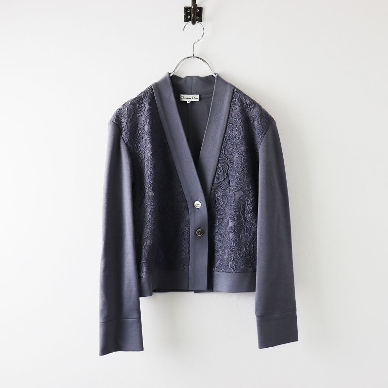 花Christian Dior ニットカーディガン【M】【コットン】【タ Christian Dior - 美品 クリスチャンディオール 花柄ニット