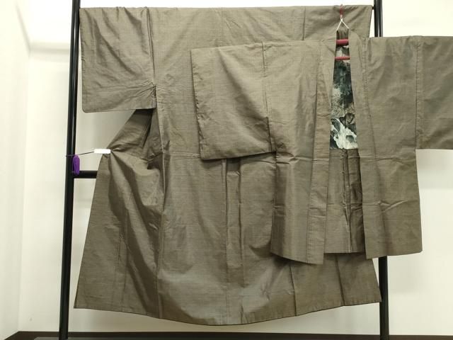 平和屋着物●男性 本場大島紬 アンサンブル 幾何学文 正絹 CAAY8221gh