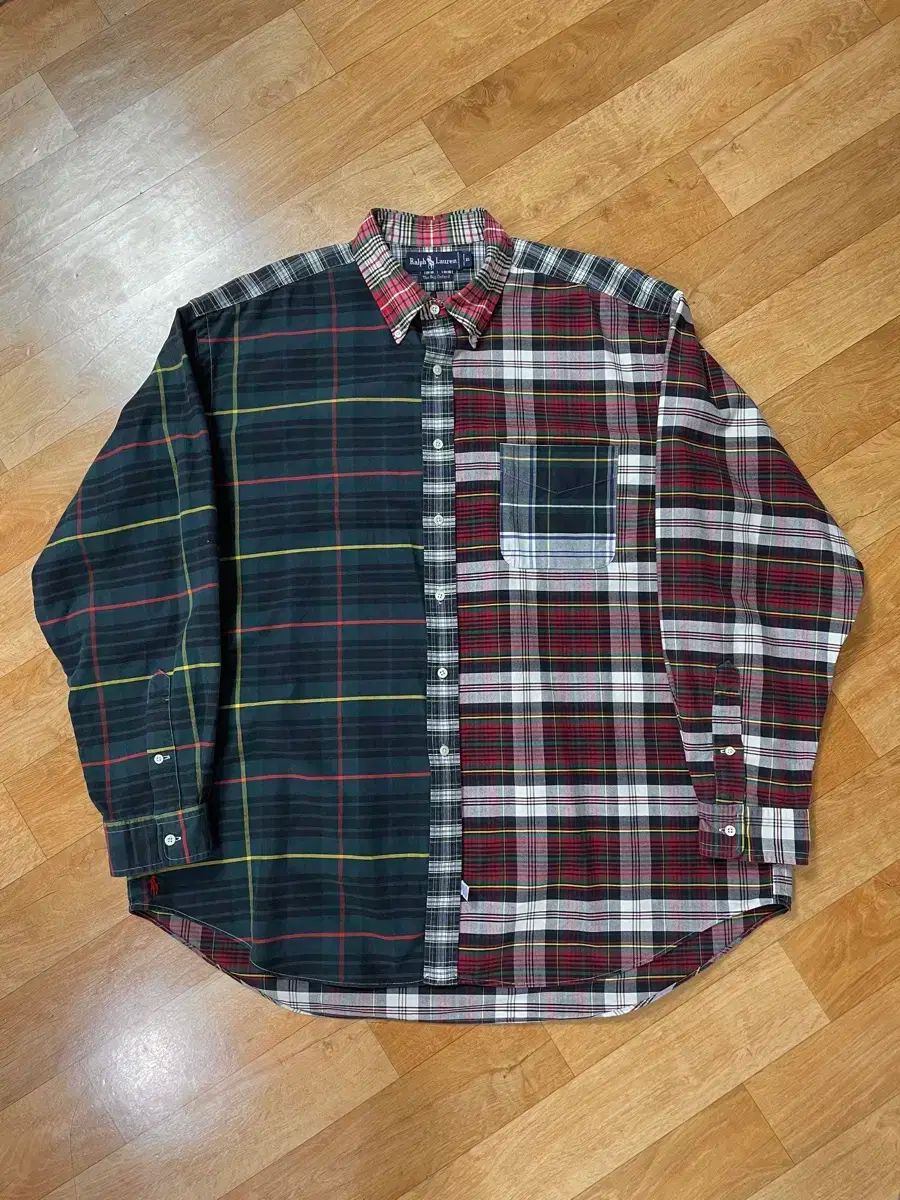 90s ポロラルフローレン オーバーサイズシャツ Oxford シャツ CHECK シャツ