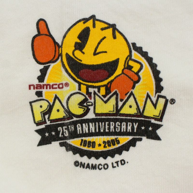 【古着】00's anvil PAC-MANリンガーTシャツ 00s パックマン PACMAN Anvil リンガーTシャツ メンズ 表記XLサイズ