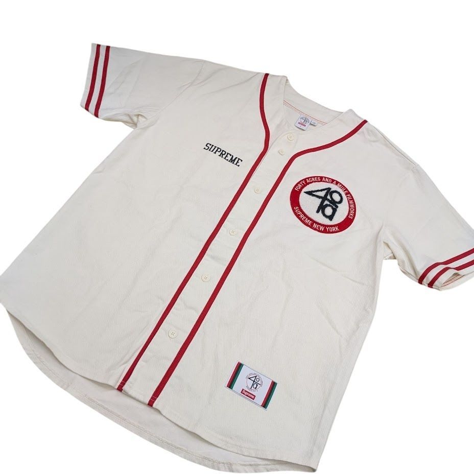 【25ss】Supreme/40 Acres Baseball Jersey Supreme 40 Acres Twill Baseball Jersey (SS25) - $158