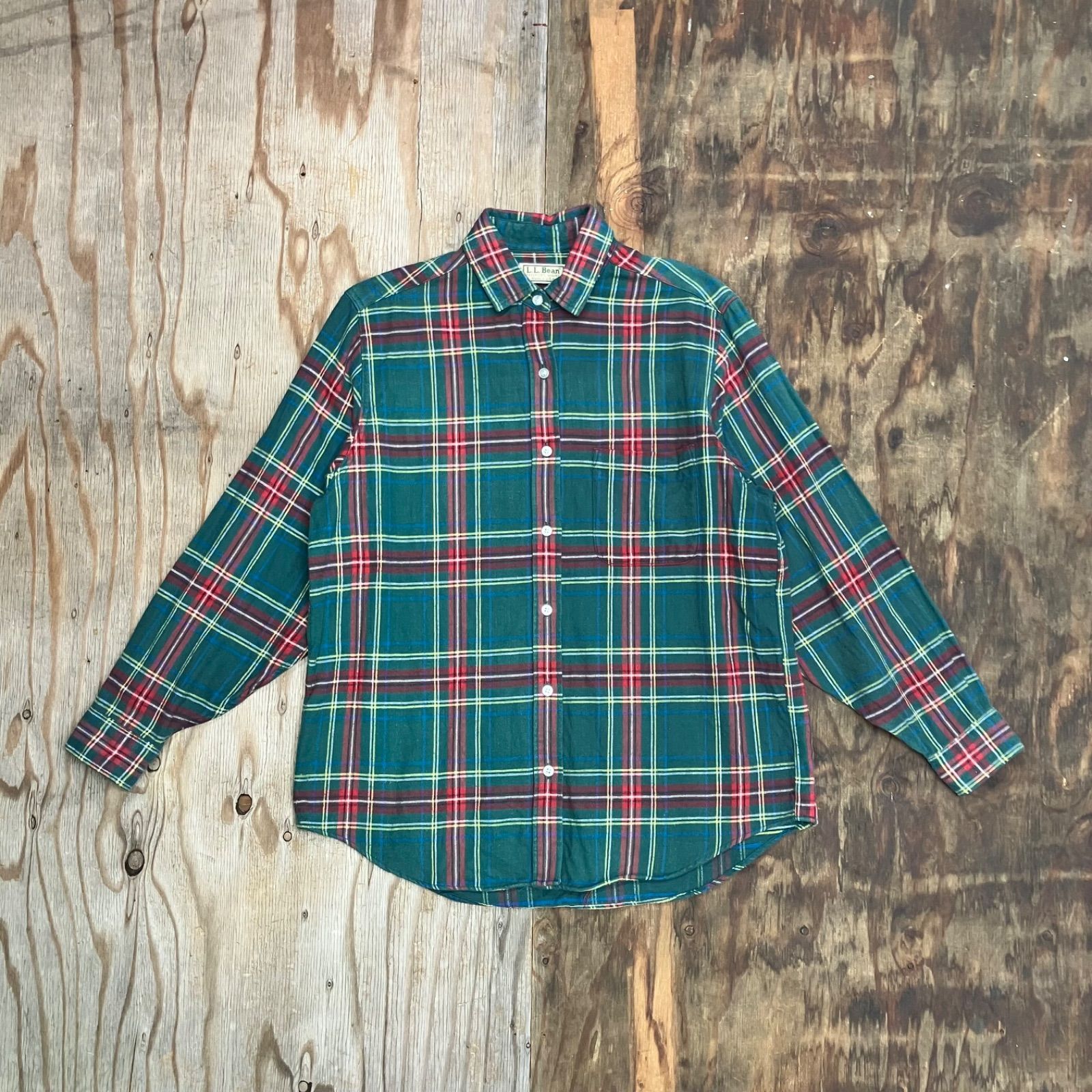 L.L,Bean エルエルビーン USA製 チェック 長袖 シャツ フランネル 