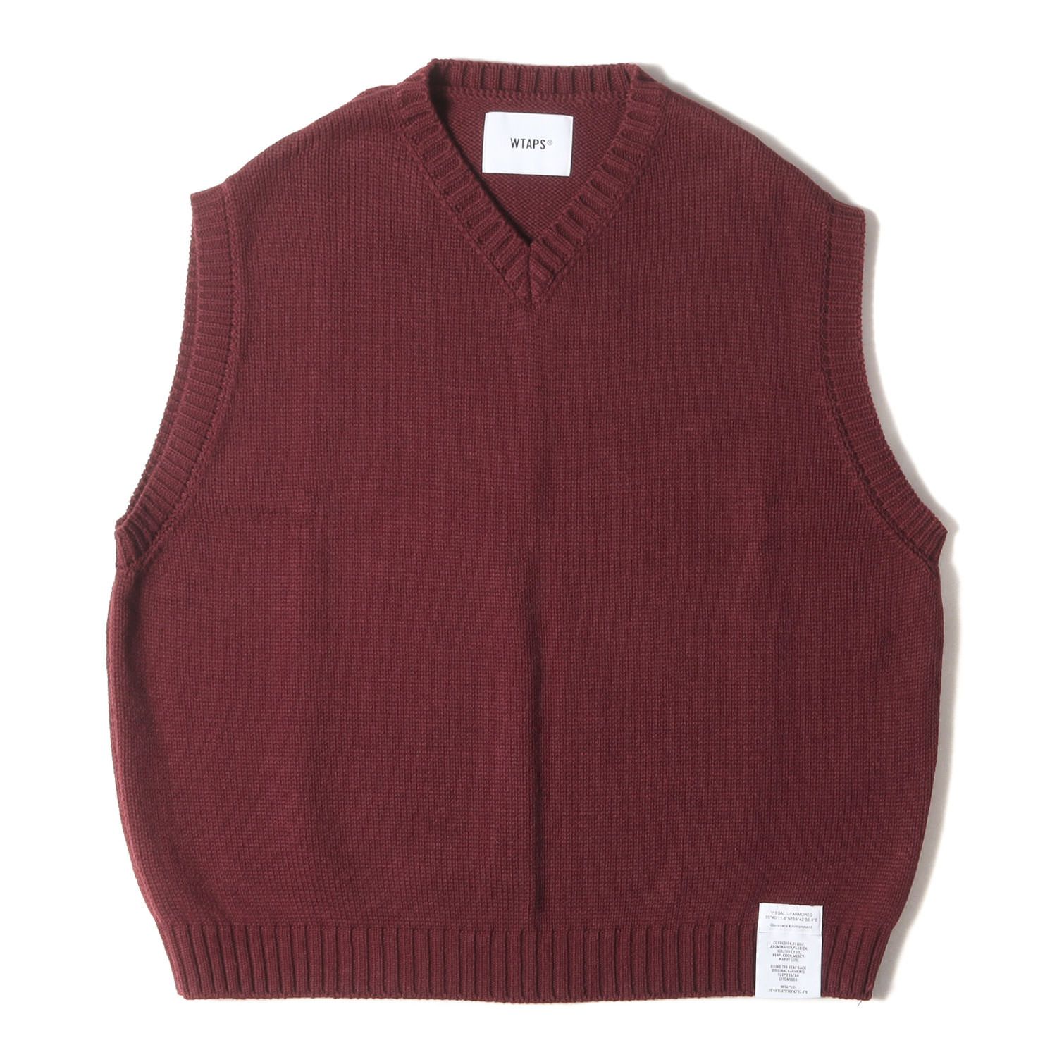 WTAPS ダブルタップス ベスト バーガンディー サイズ:M | 23AW Vネック ニットベスト (DITCH / VEST / ACRYLIC. SIGN) | トップス セーター プルオーバー【メンズ】【K4580】 新品】WTAPS ダブルタップス ベスト バーガンディー サイズ:M | 23AW V