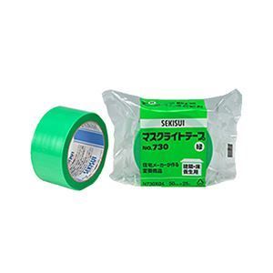 (まとめ) 積水化学 マスクライトテープ No.730 50mm×25m 緑 建