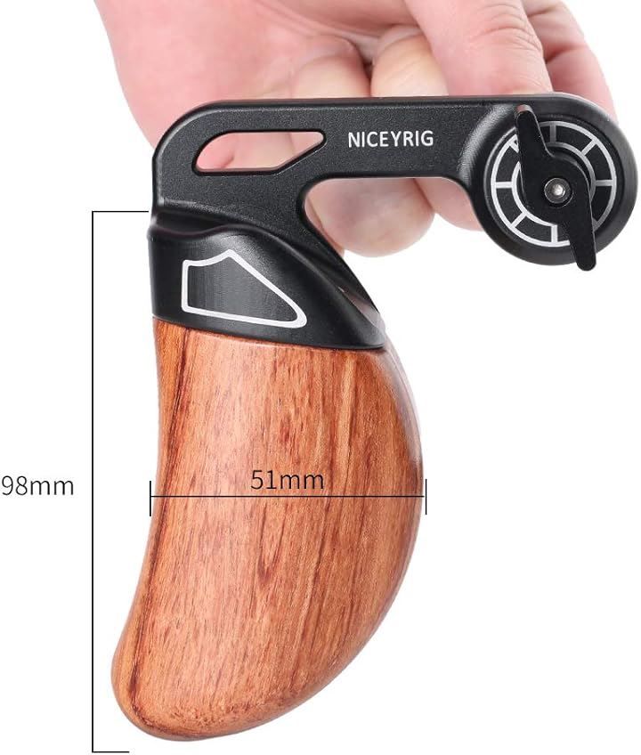 カメラ NICEYRIG ARRIロゼット付きのサイドハンドル 木製ハンド