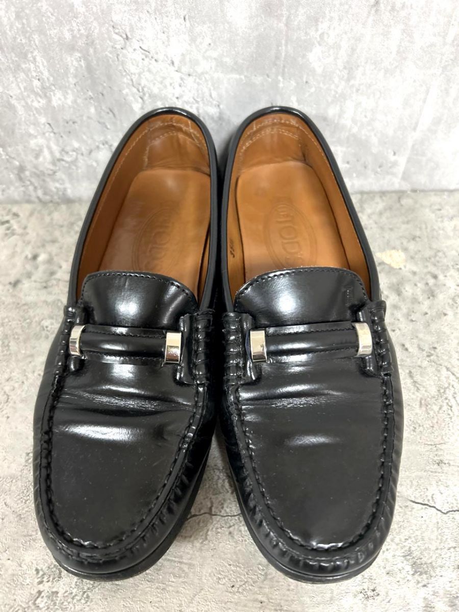 38TOD'S 黒 レザー ローファー 保存袋付き 38TOD´S 黒 レザー ローファー 保存袋付き