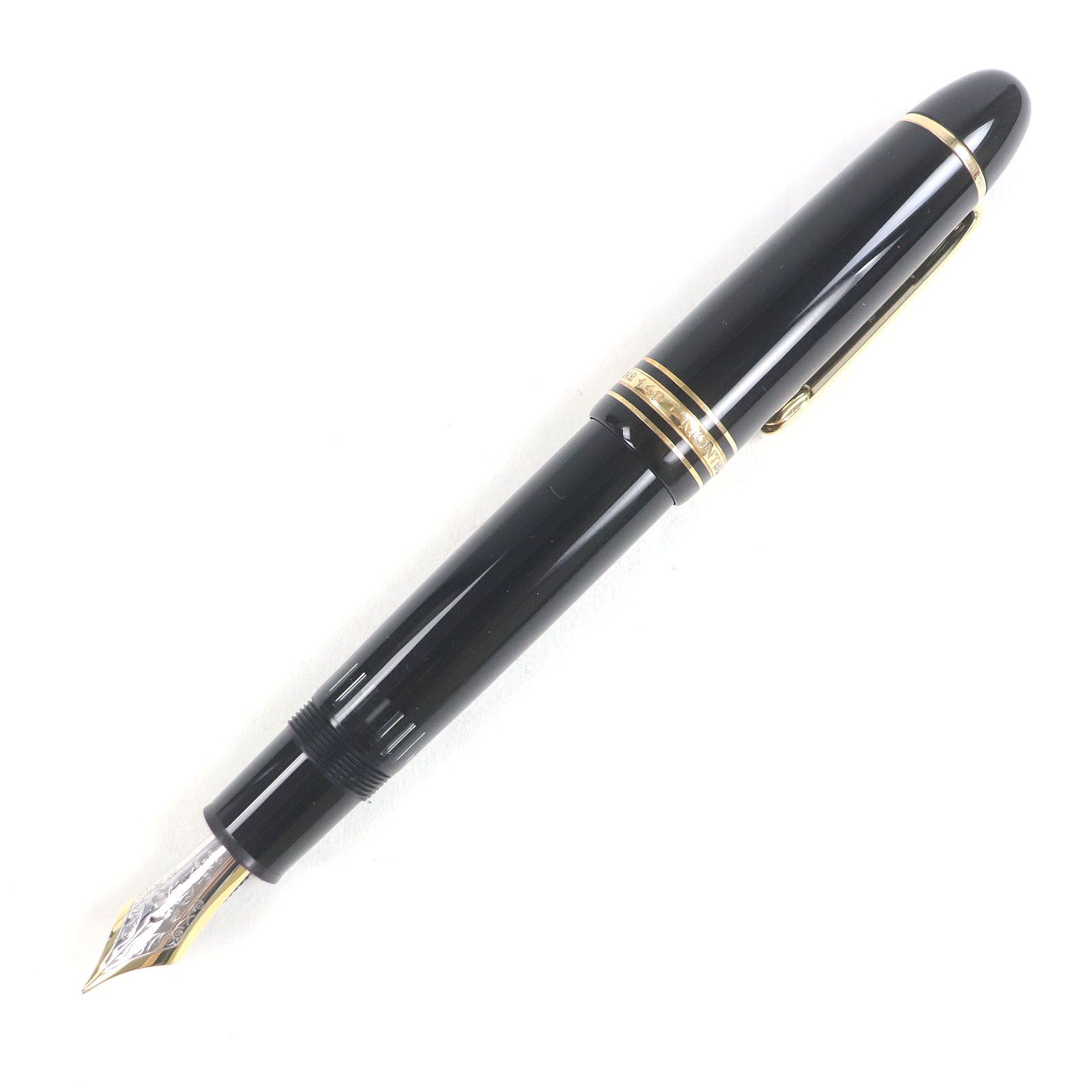 □MONTBLANC モンブラン マイスターシュテュック 149 ペン先18K Fニブ キャップ式 万年筆 ブラック ゴールド 西ドイツ製 メンズ