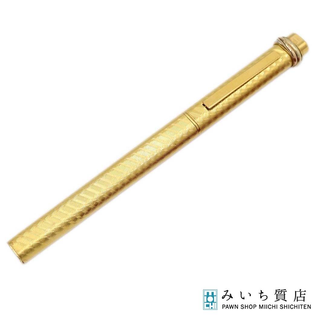 Cartier カルティエ ボールペン トリニティ 筆記用具 ゴールドカラー 文房具 筆記 済 yo1377