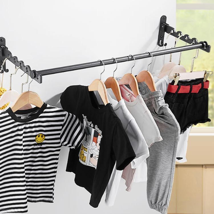 壁付け物干し 物干し 室内物干し 折りたたみ ホルダー2個組＋竿