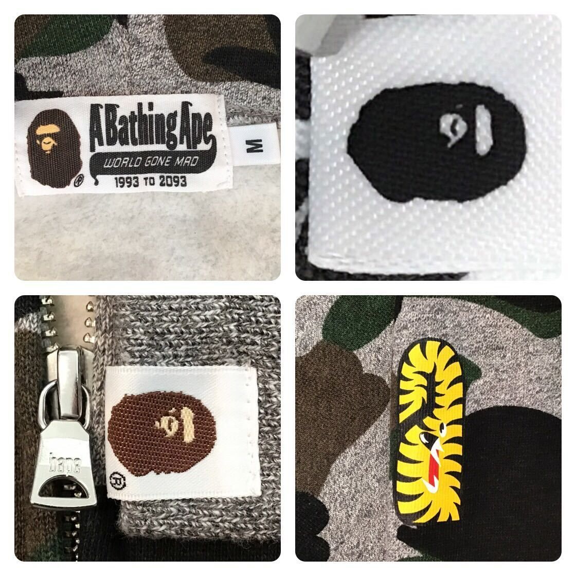 2015年 Heather grey シャーク パーカー Mサイズ shark full zip hoodie a bathing ape BAPE camo エイプ ベイプ アベイシングエイプ