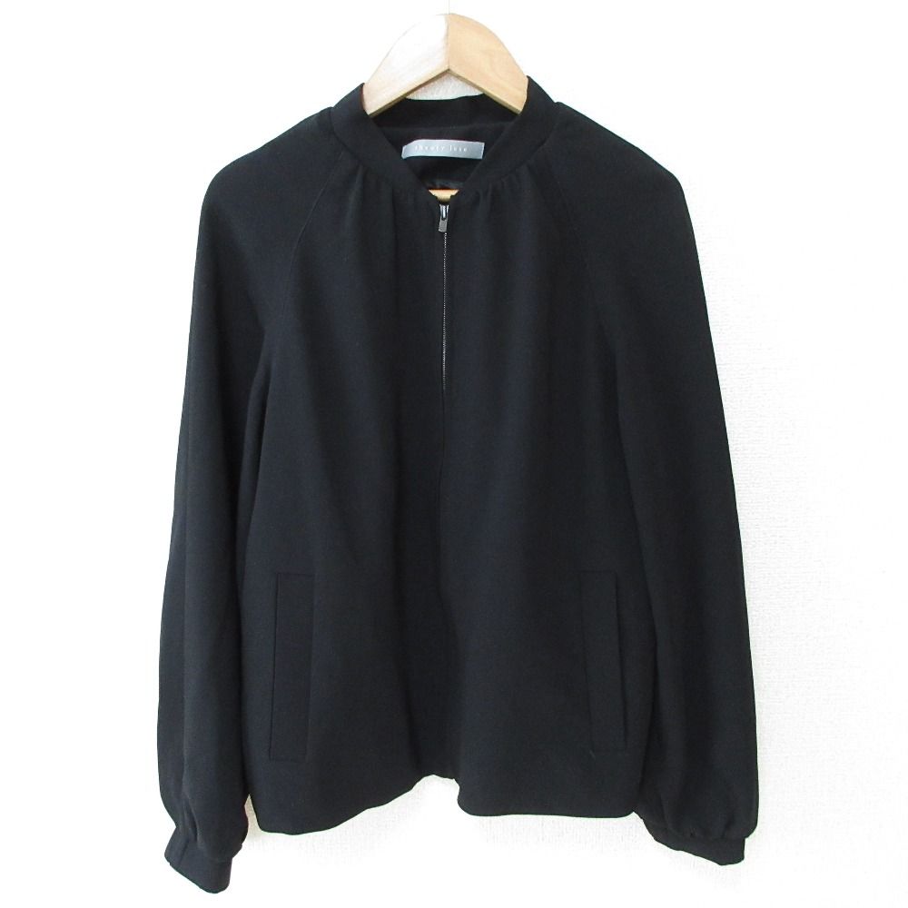 23SS theory luxe セオリーリュクス ROW CREPE KARRI ジップアップブルゾン ジャケット 38 ブラック レディース 古着