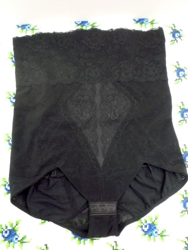 参考41800円 最 補正下着 シャンデール シャルム ハイウエストガードル Size90 ブラック 豪華ストレッチレース ヒップUP _HK8