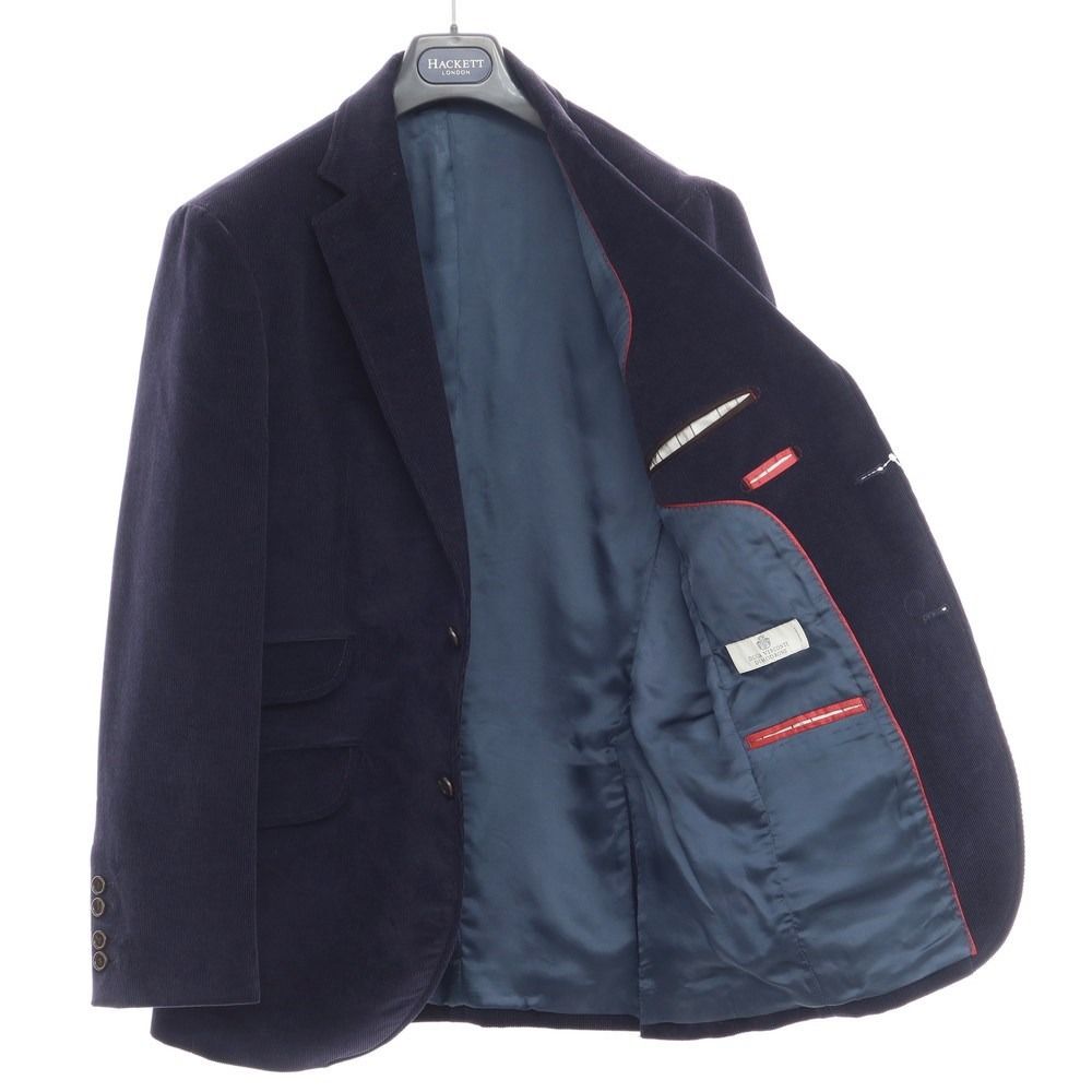 【中古】ハケットロンドン HACKETT LONDON コーデュロイ ジャケット ネイビー【サイズ38/48】【メンズ】