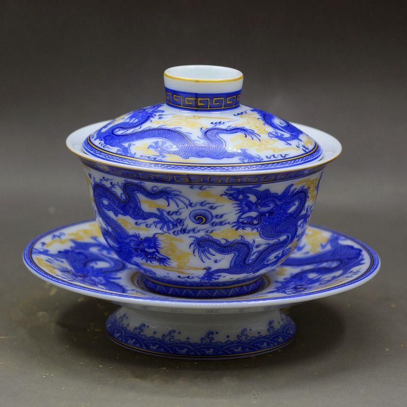 景徳鎮 青花磁器竜紋三才蓋碗 煎茶器 新品未使用 景徳鎮 青花竜紋三才蓋碗 茶碗 湯飲み煎茶器 新品未使用 - メルカリ
