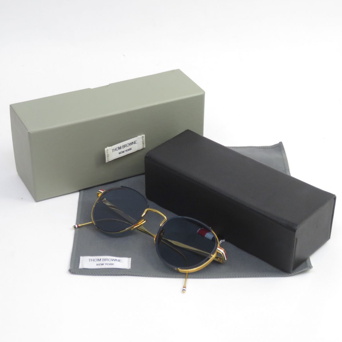 THOM BROWNE TB-106-A-GLD-50 サングラス Thom Browne Unisex Sunglasses TB-106-A-BLK-GLD-50 – Ashford.com
