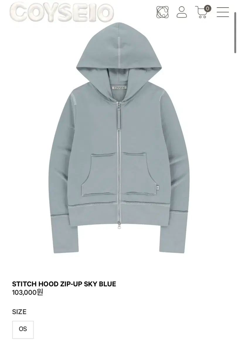 Coyseio こいせいお STITCH HOOD ZIPUP ジップアップパーカー