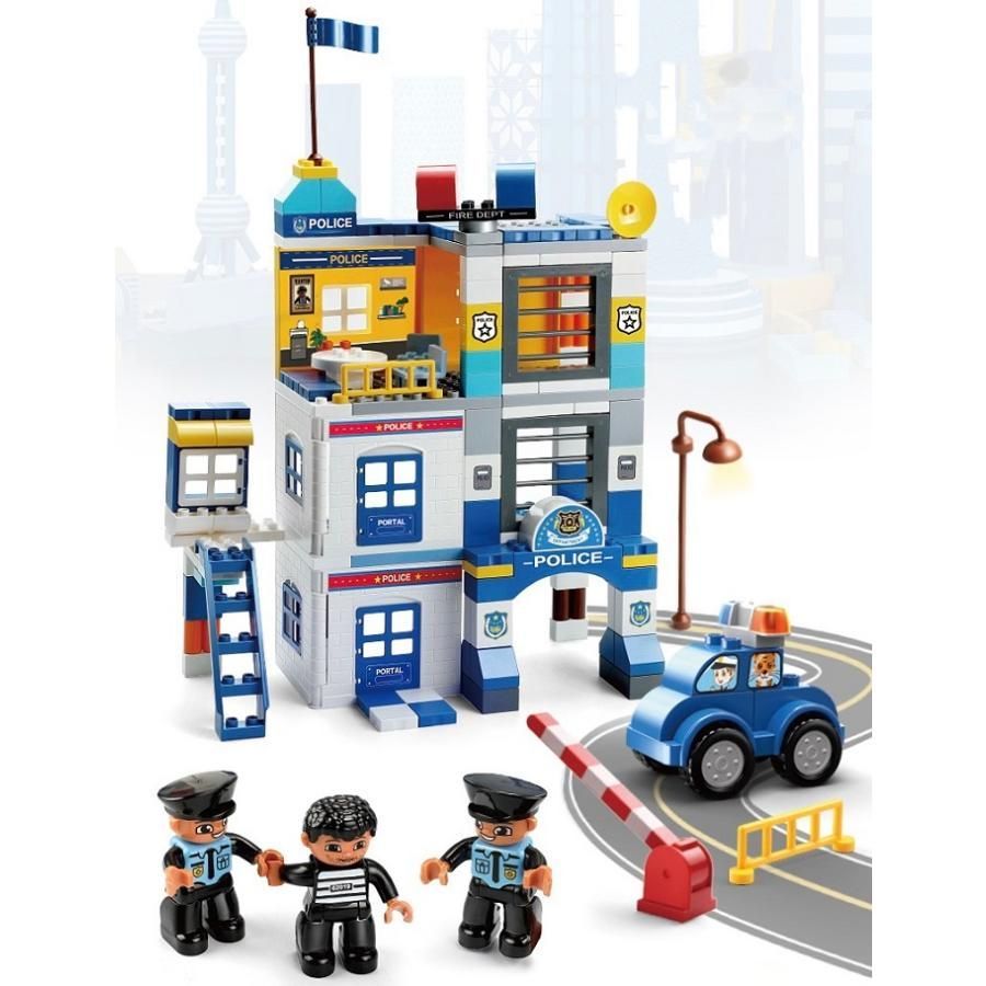 LEGO レゴ デュプロ 互換 ブロック 警察署 大容量セット 167ピース ...