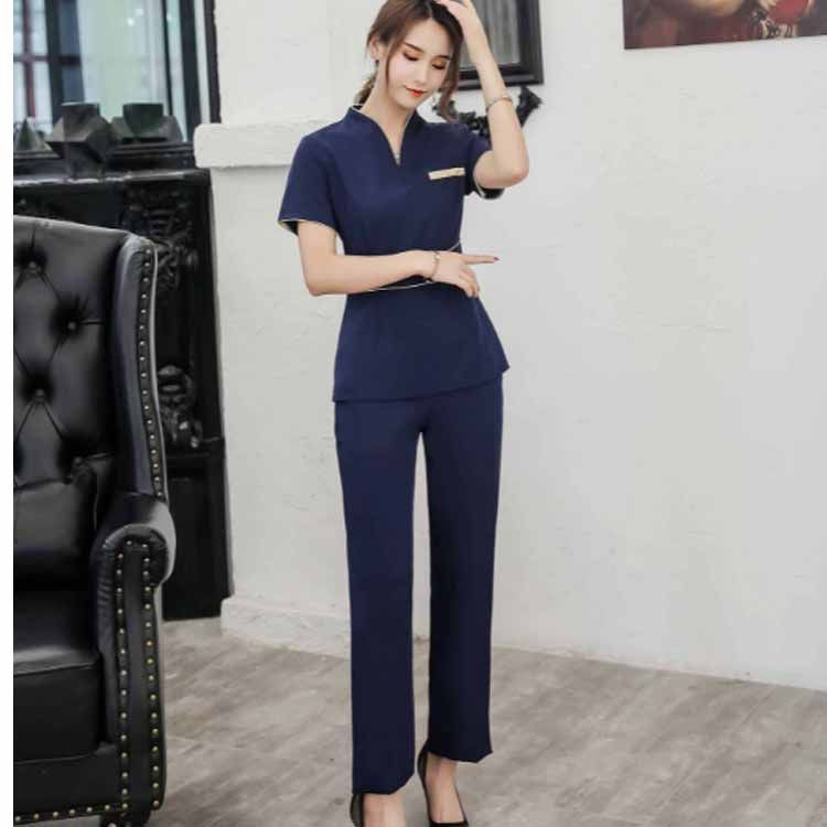エステティック エステユニフォーム サロンウェア レディース 半袖七分袖 ユニフォーム パンツ 上下セット理容室 制服 美容室 ネイルサロン クリニック エステティック エステユニフォーム サロンウェア レディース 半袖七分