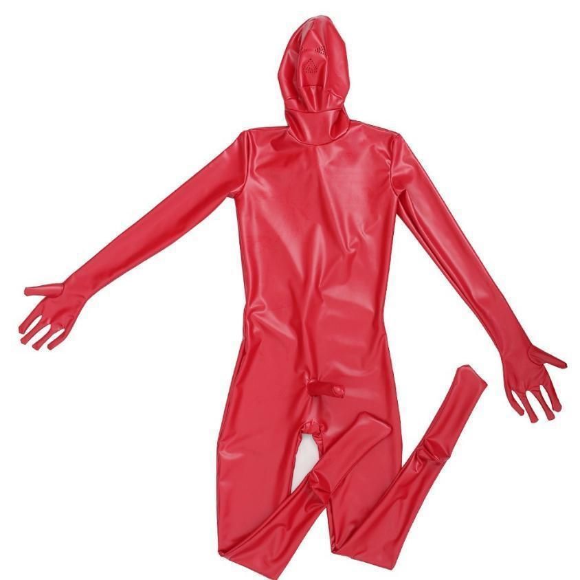 M〜4XL ラテックス ラバースーツ 全身タイツ メンズ コスプレ 手袋