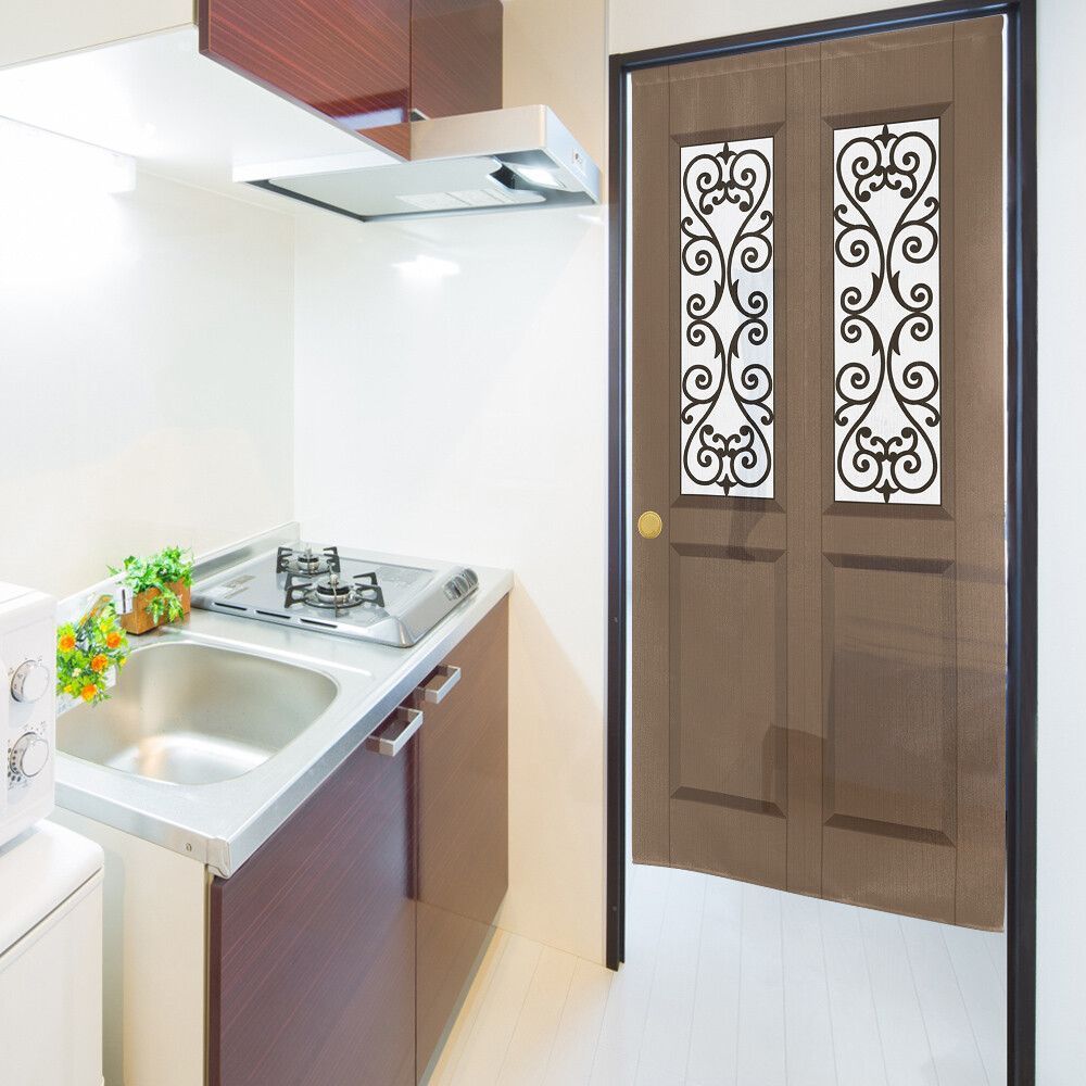 のれん 暖簾 目隠し 間仕切り 洋風 洋柄 障子 ドア アンティーク 85×丈