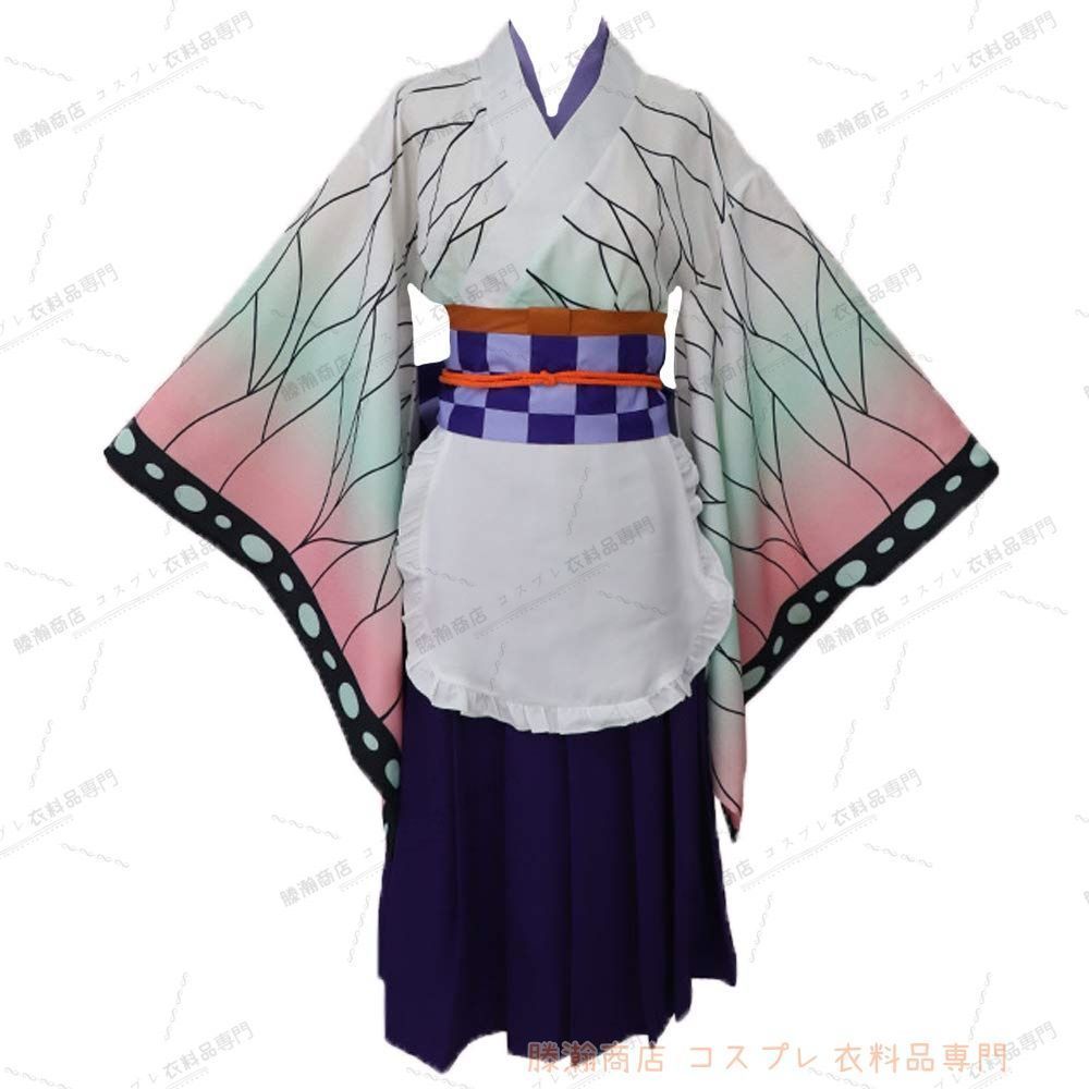 漫画 鬼滅の刃 胡蝶 しのぶ メイド コスプレ 衣装 仮装 日常服 舞台服 ハロウィン クリスマス 学園祭 文化祭 L