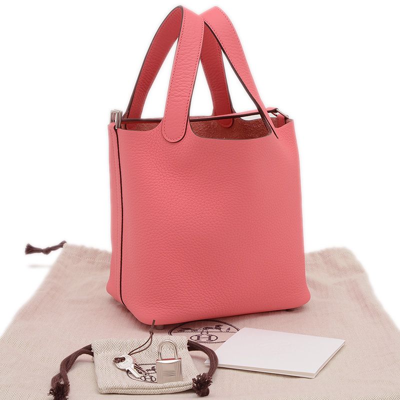 ピコタン ロック pm 18 ローズアザレ エルメス シルバー金具 HERMES - ピコタン ロック pm 18 ローズアザレ エルメス