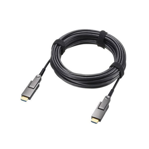 サンワサプライ 4K60Hz対応光ファイバHDMIケーブル 10m ブラック KM-HD20-PFBAD10