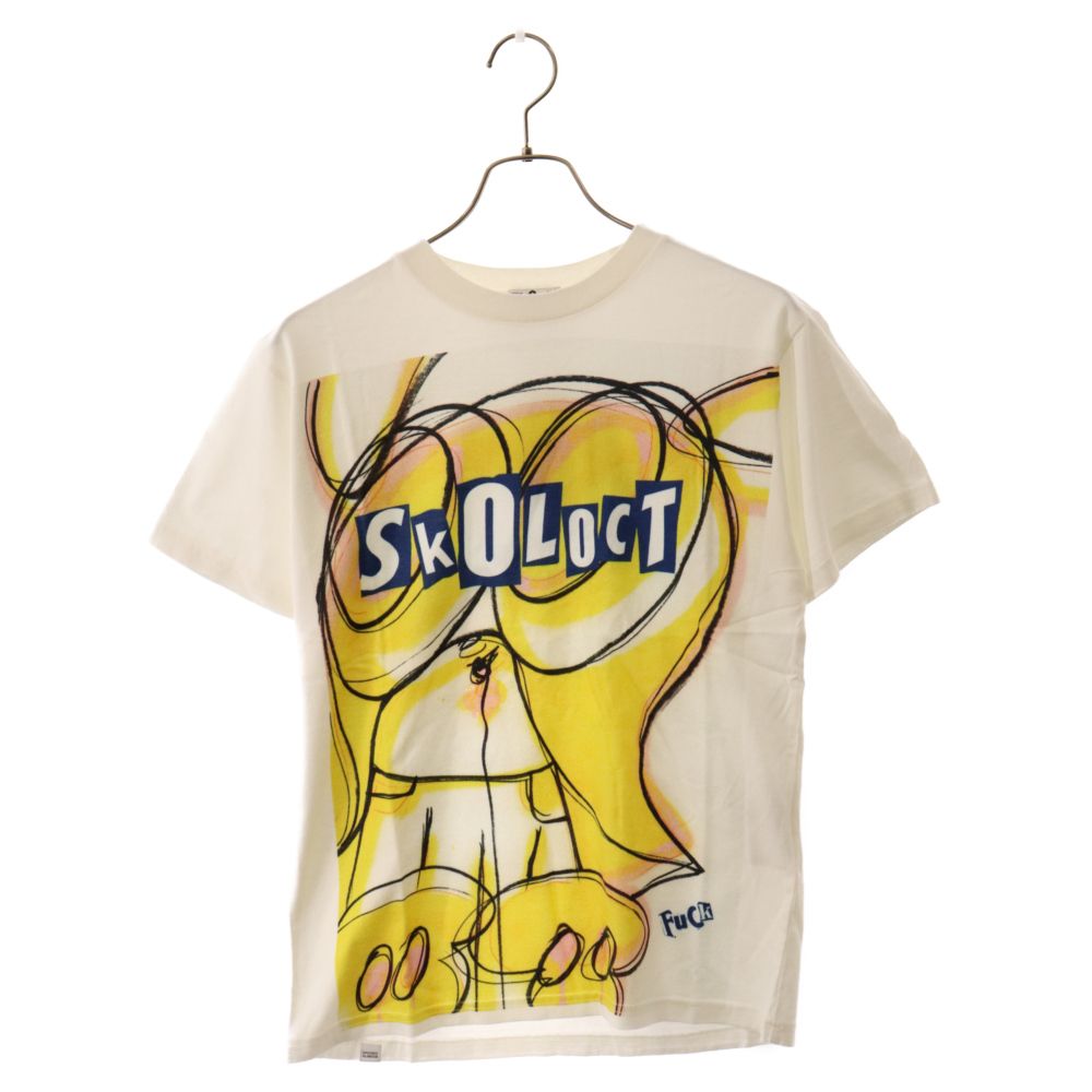 HYSTERIC GLAMOUR (ヒステリックグラマー) ×SKOLOCT グラフィックプリント 半袖 カットソー Tシャツ ホワイト 02173CT22200