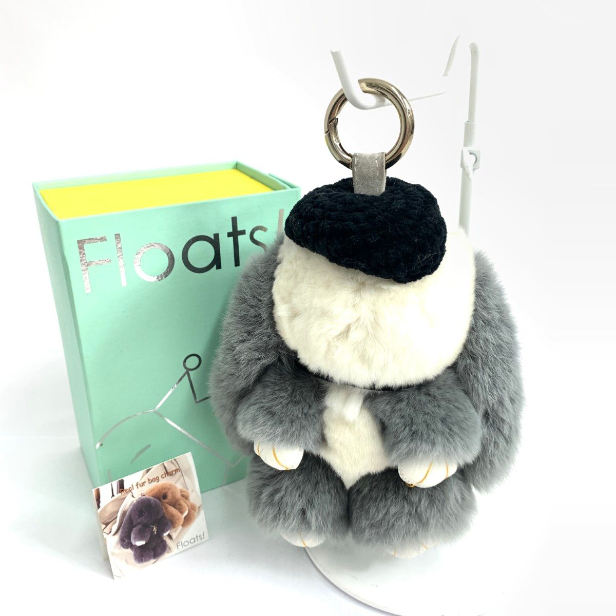 Floats! フローツ もふもふさん キーリング ケース付 グレー