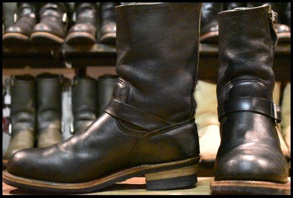 【9.5D 良品 PT91刺繍 97年】レッドウィング 2268 エンジニア 黒 ブラッククローム スチールトゥ ブーツ redwing HOPESMORE【FA370】