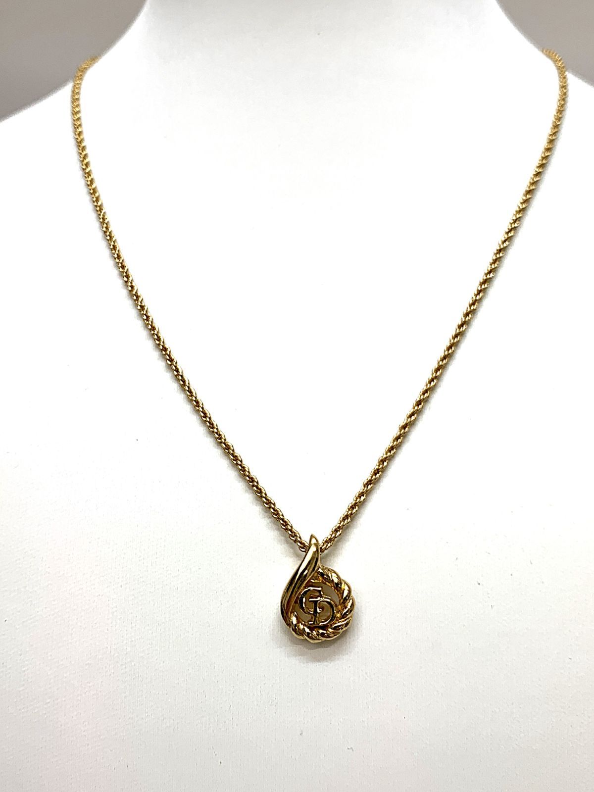 DIOR ディオール CDロゴトップ ゴールド系 ネックレス 長さ調節 45ｃｍ