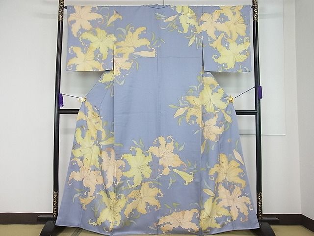 平和屋着物●ジャパンオートクチュール　渡辺雪三郎　訪問着　刺繍　雲取り笹文　金彩　正絹　逸品　DAAS3111ps 平和屋着物○ジャパンオートクチュール 渡辺雪三郎 訪問着 刺繍 雲取り笹文