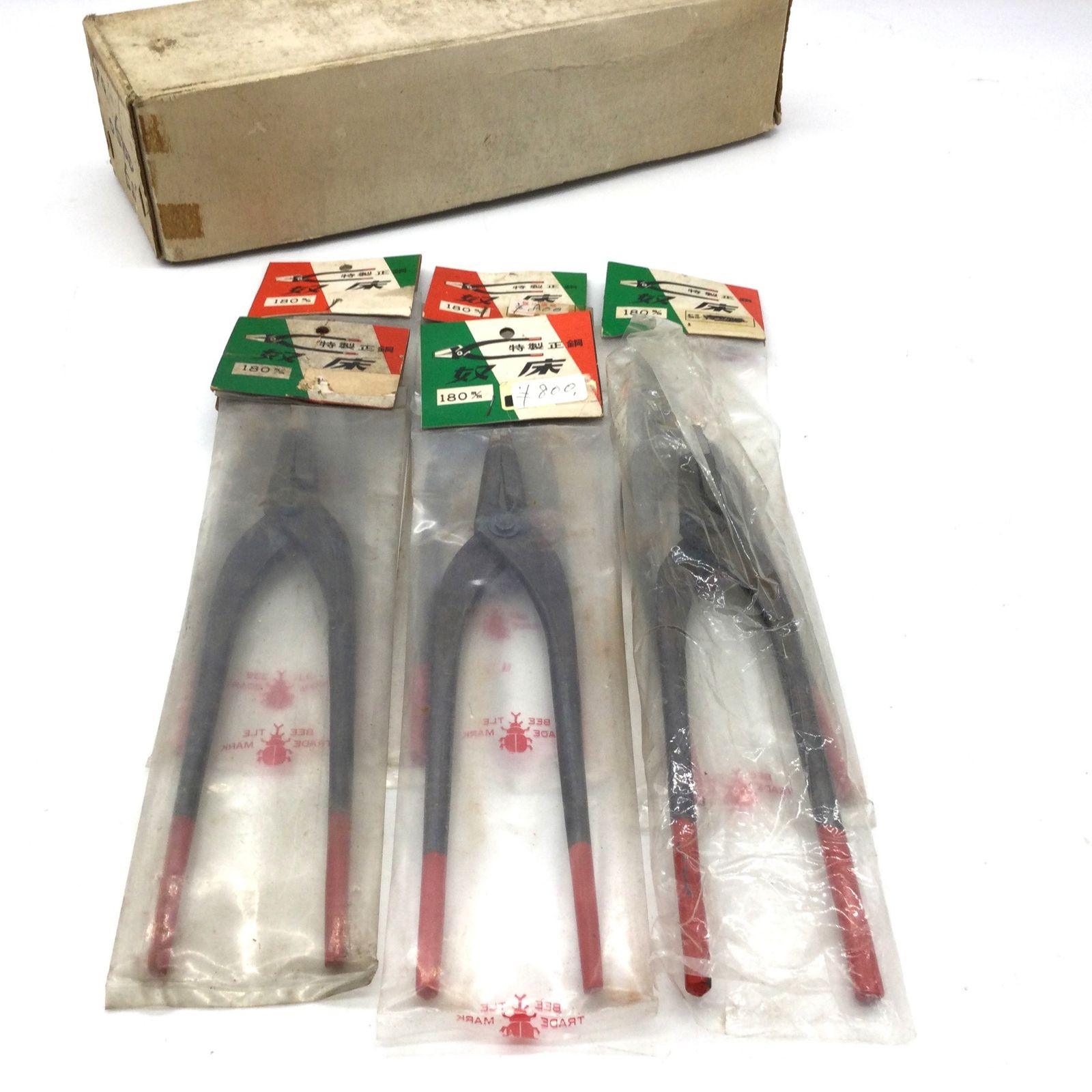 10227 【未使用保管品】奴床 ヤットコ 特製 正鋼 180mm 6本セット レトロ 古道具 大工道具 金物 日本製