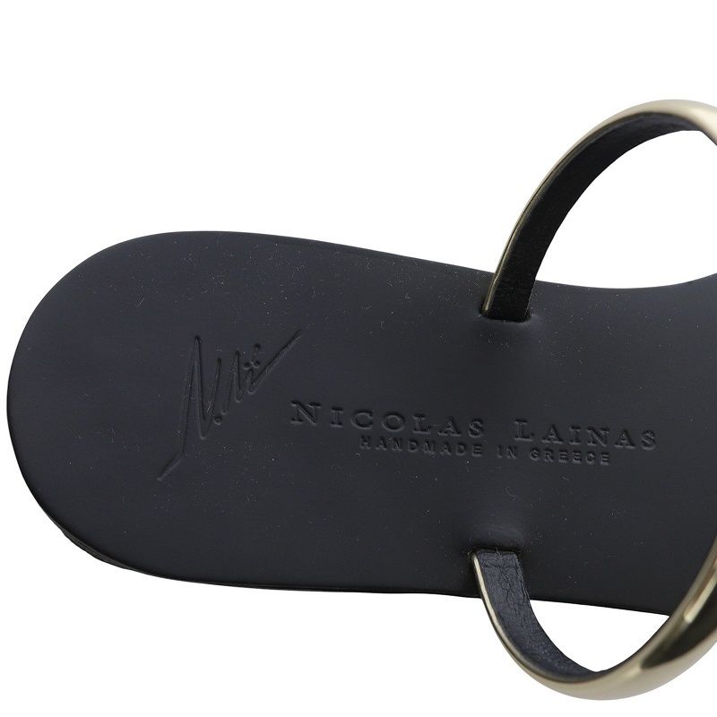 ニコラスライナス　24ss　サンダル　レザー　ブラック　黒　37 NICOLAS LAINAS(ニコラス ライナス)】 FLAT SANDAL|allureville