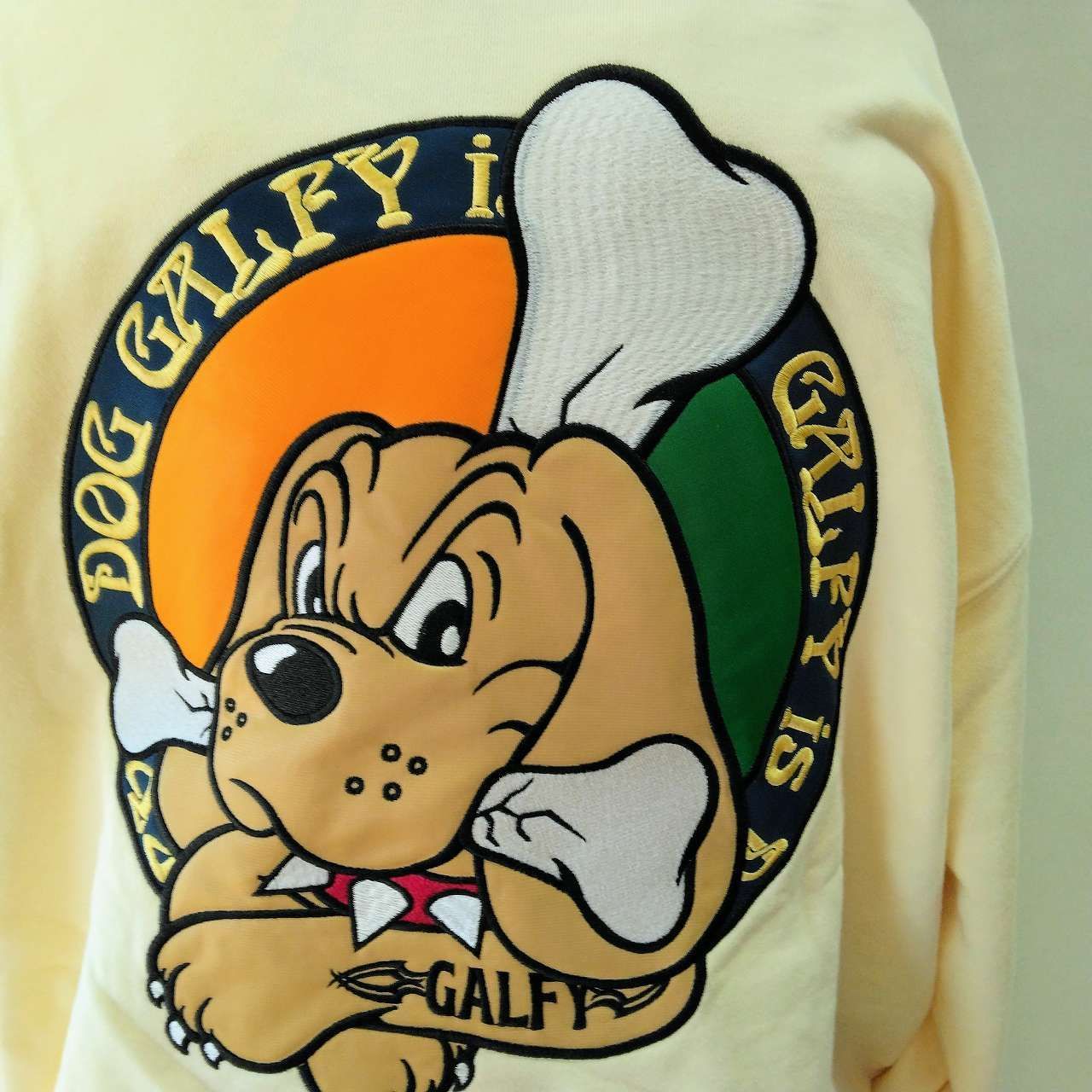 ガルフィー GALFY 骨大きめ パーカー オフ白 中型犬サイズL hoodie