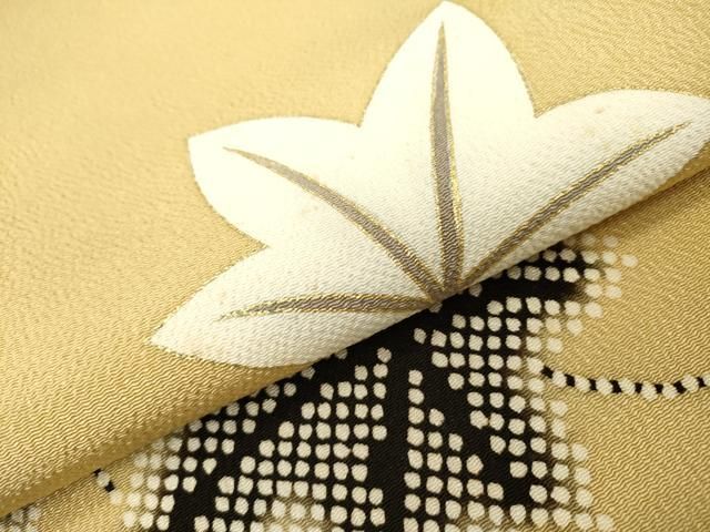 平和屋着物○九寸名古屋帯 楓文 金彩 鬼しぼ縮緬 正絹 逸品 DAAQ2059fe