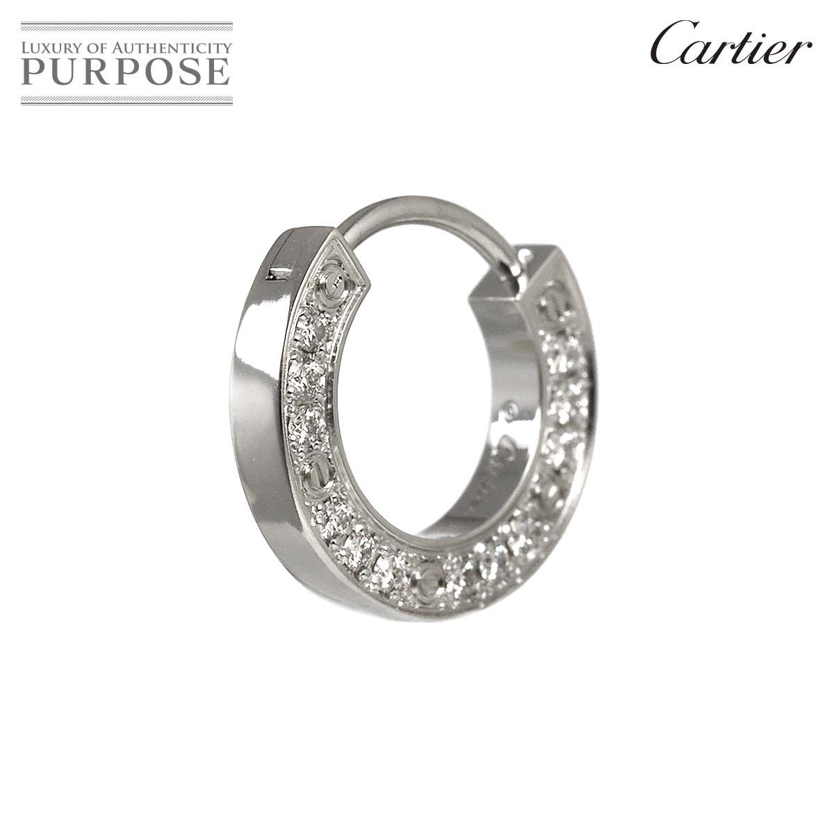 カルティエ Cartier ラブ シングル ピアス ダイヤ K18 WG 750