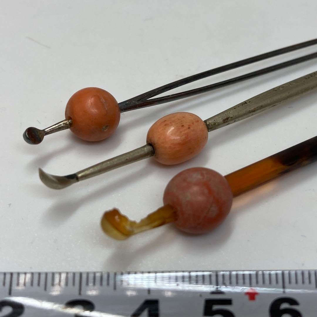 本赤珊瑚 簪3本 16g 東さ6-0106ア