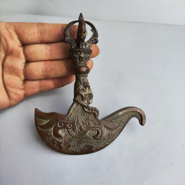 金剛杵降魔杵 法器 チベット密教仏具 銅製品 鎮宅辟邪 開運風 招財置物工芸品 銅製 法器「竜頭降魔杵」金剛杵 鎮宅 辟邪 開運 風水 招財 置物