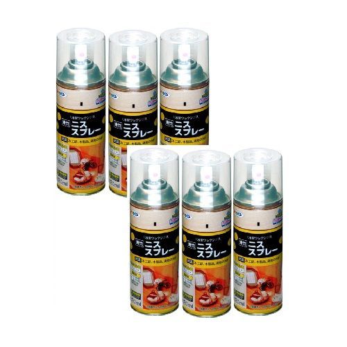 アサヒペン ニススプレー ４２０ＭＬ 透明 クリヤ 内箱入り６本セット