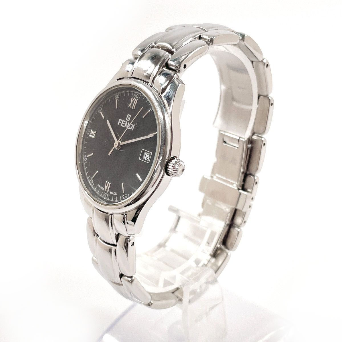 フェンディ デイト クォーツ 腕時計 シルバー文字盤 稼働品 003-6000G