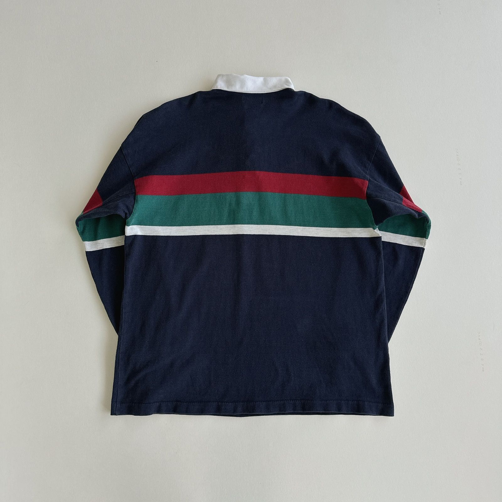 90s USA製 エルエルビーン ラガーシャツ LL BEAN rugby shirt navy