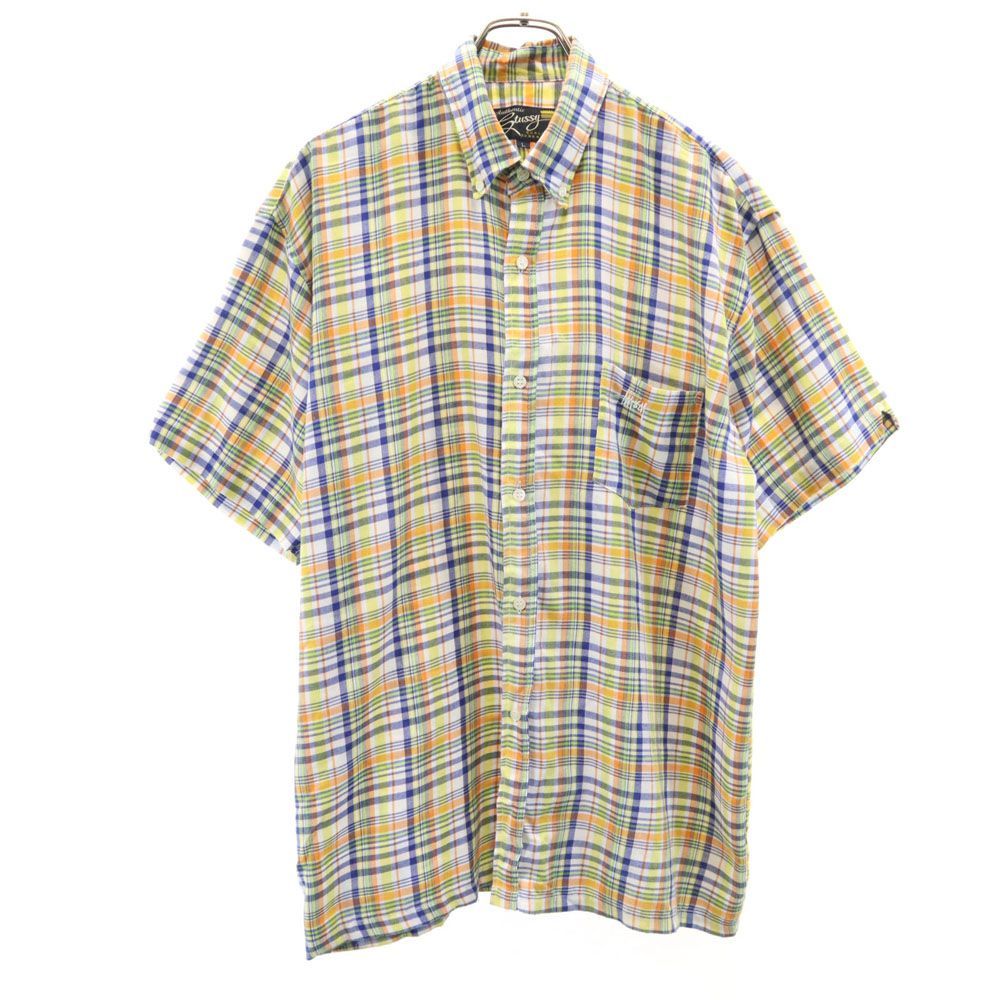 ☆90s USA製 OLD STUSSY チェック ボタンダウン シャツ ステューシー