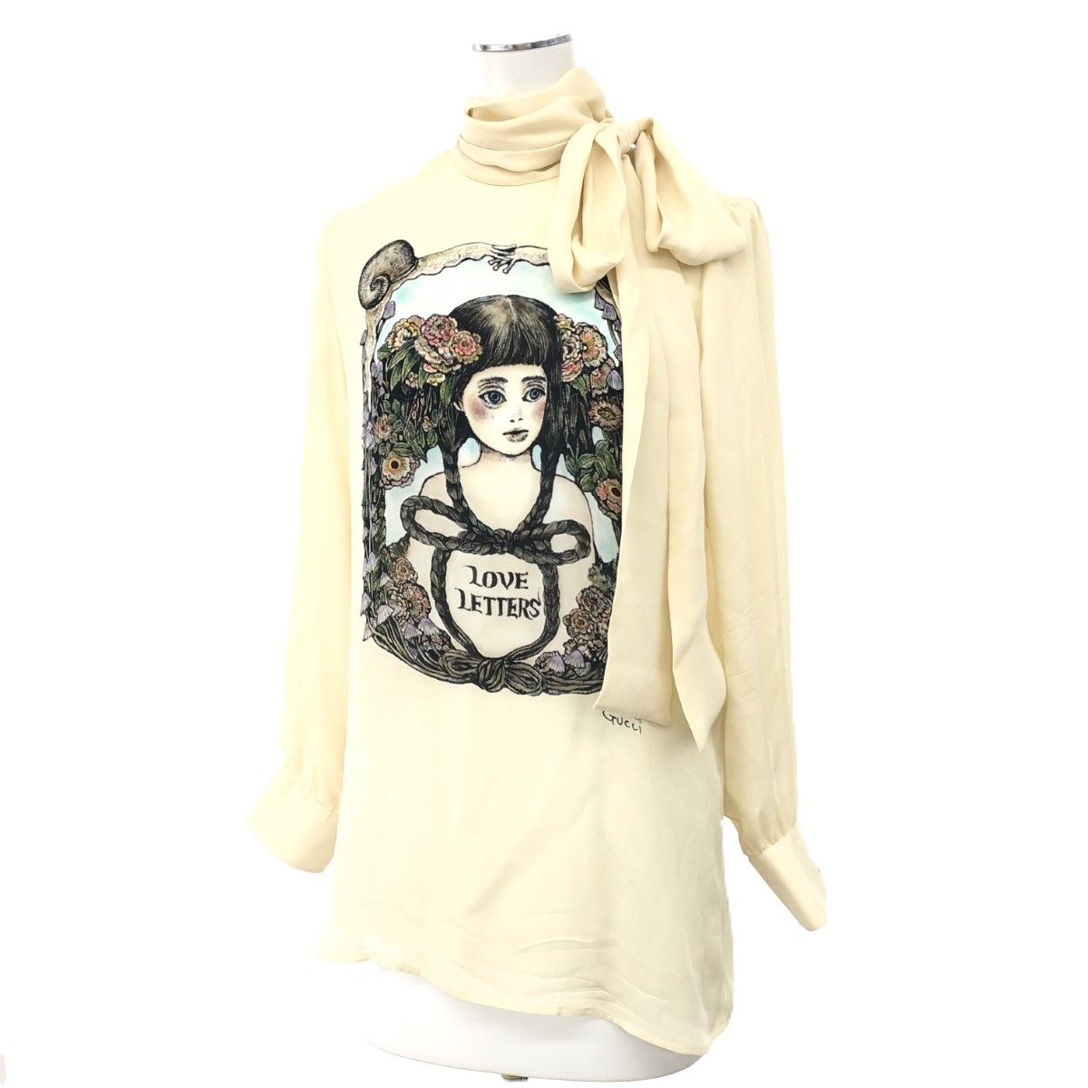 【値下げ】GUCCI×ヒグチユウコ Love Lettersシャツ 672229 ベージュ サイズ：44 (銀座店) 8042000570666_2.jpg?v=